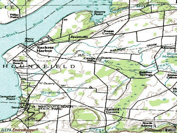 Zip code 13685 topographic map