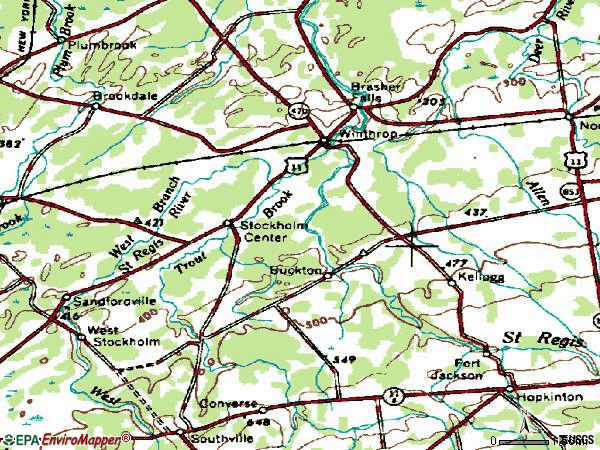 Zip code 13697 topographic map