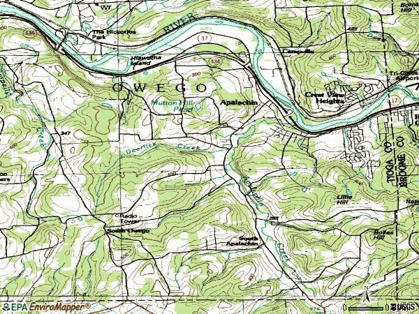 Zip code 13732 topographic map