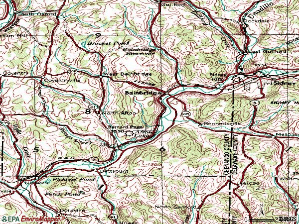 Zip code 13733 topographic map