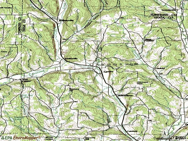 Zip code 13743 topographic map