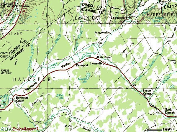 Zip code 13750 topographic map
