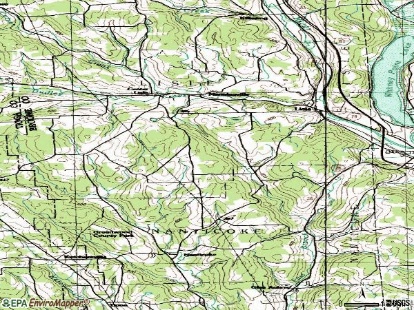 Zip code 13797 topographic map