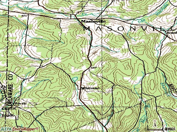 Zip code 13804 topographic map