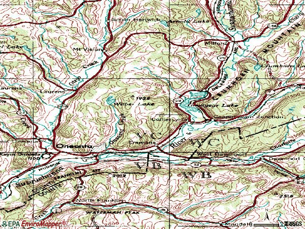 Zip code 13820 topographic map
