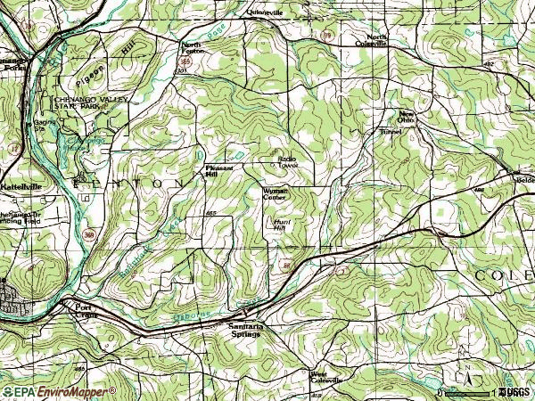Zip code 13833 topographic map