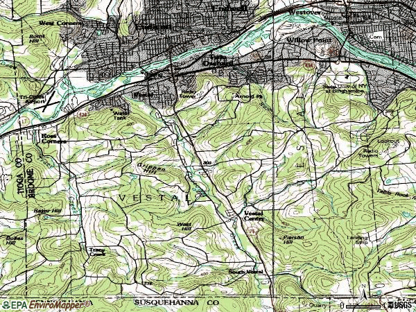 Zip code 13850 topographic map