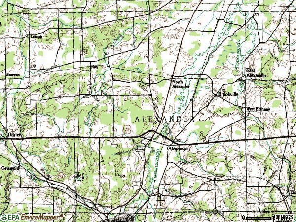 Zip code 14005 topographic map
