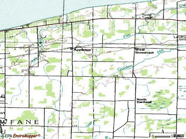 Zip code 14008 topographic map