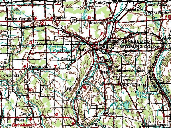 Zip code 14011 topographic map