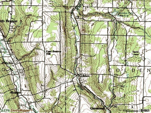 Zip code 14033 topographic map