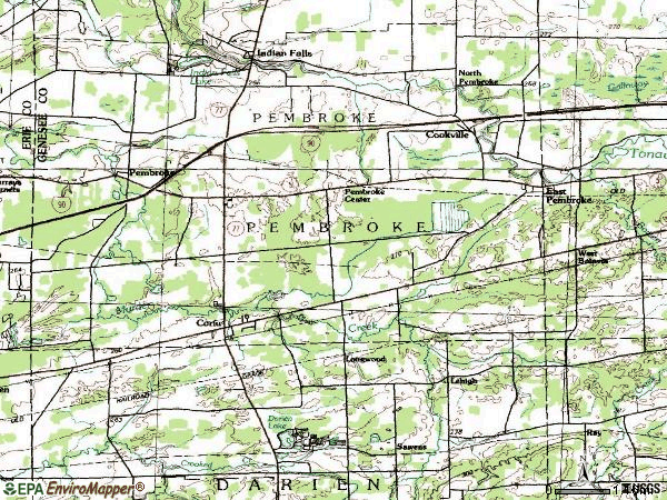 Zip code 14036 topographic map