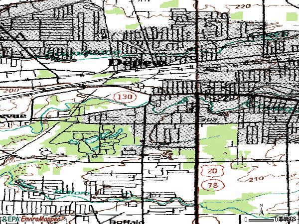 Zip code 14043 topographic map