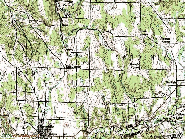 Zip code 14055 topographic map
