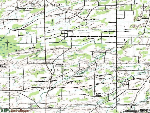 Zip code 14058 topographic map