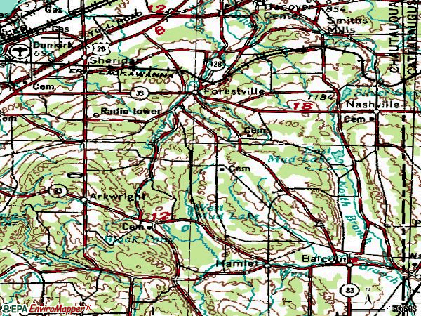 Zip code 14062 topographic map