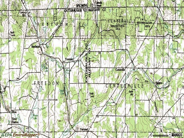 Zip code 14065 topographic map