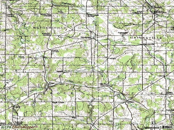 Zip code 14066 topographic map
