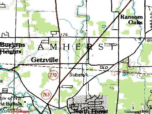 Zip code 14068 topographic map