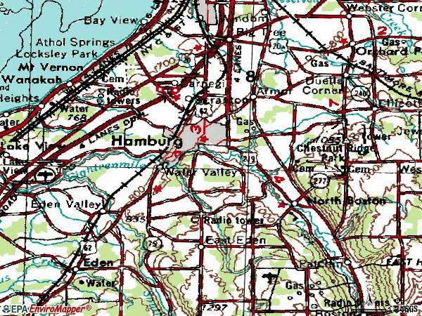 Zip code 14075 topographic map