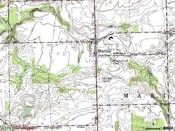 Zip code 14102 topographic map