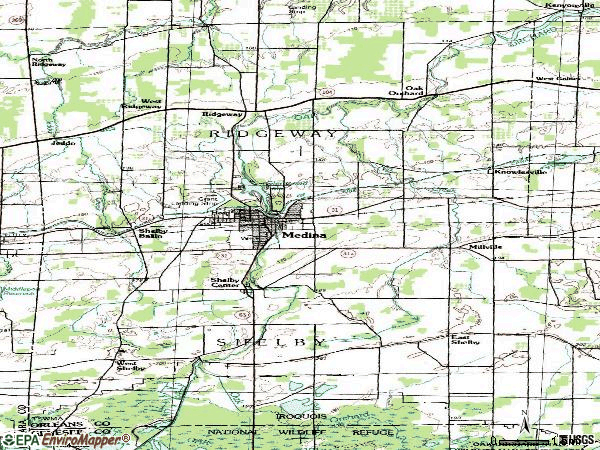 Zip code 14103 topographic map