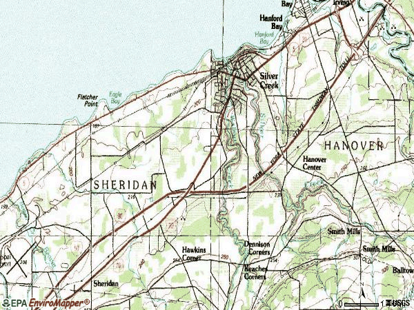 Zip code 14136 topographic map