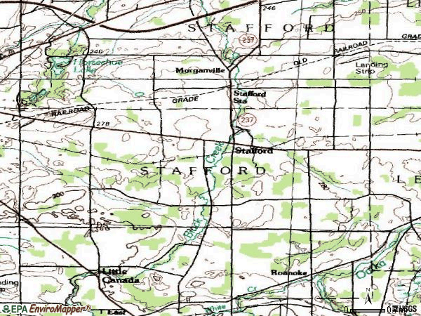 Zip code 14143 topographic map