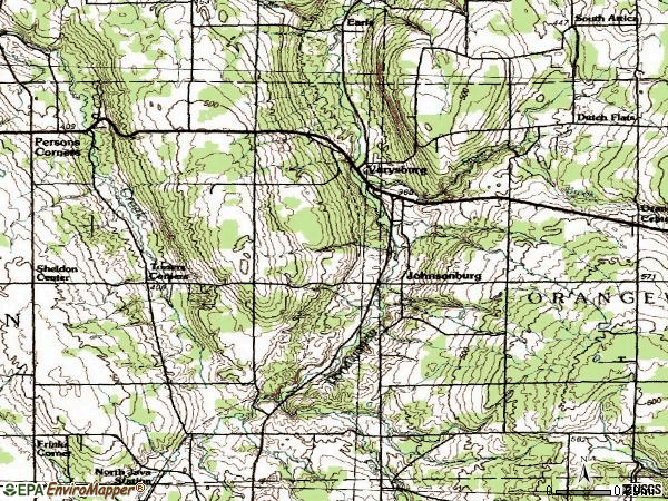 Zip code 14167 topographic map
