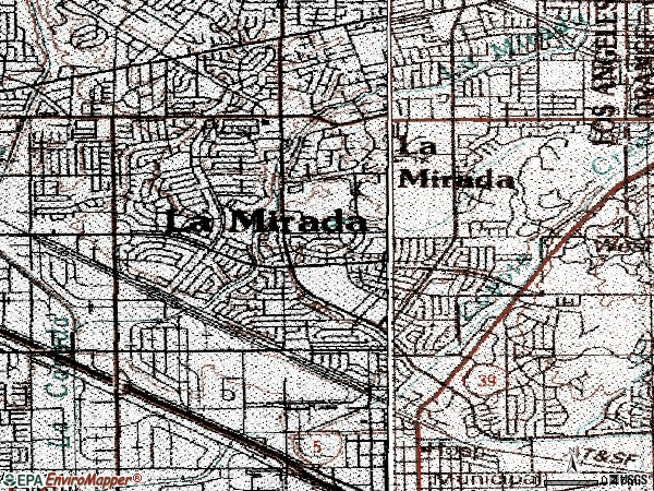 Zip code 90638 topographic map