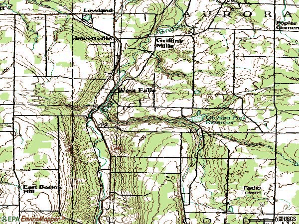 Zip code 14170 topographic map