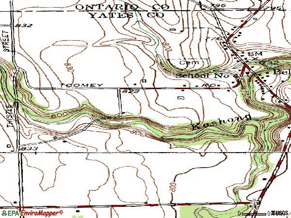 Zip code 14415 topographic map