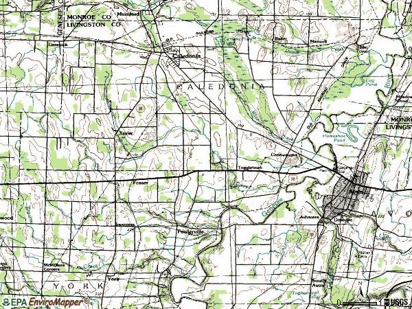 Zip code 14423 topographic map