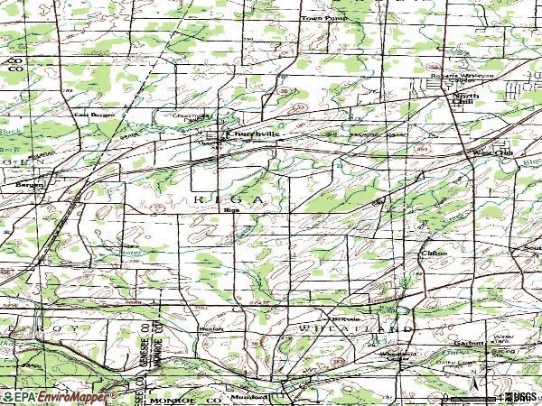 Zip code 14428 topographic map