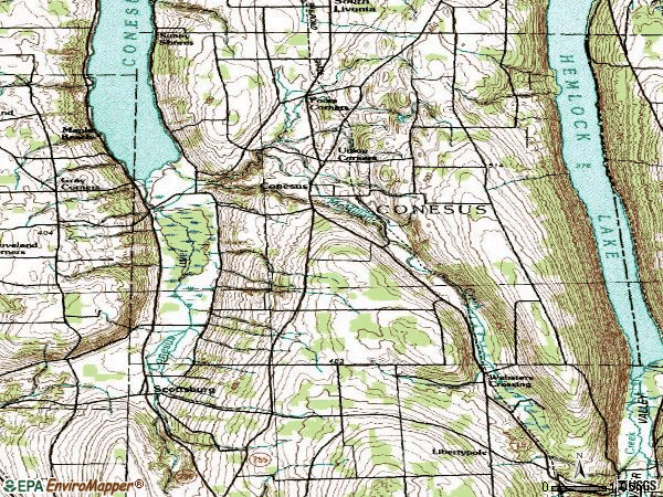 Zip code 14435 topographic map