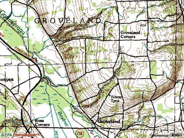 Zip code 14462 topographic map