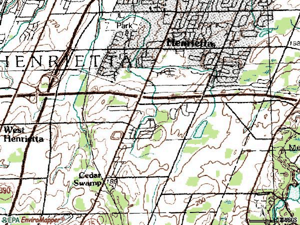 Zip code 14467 topographic map