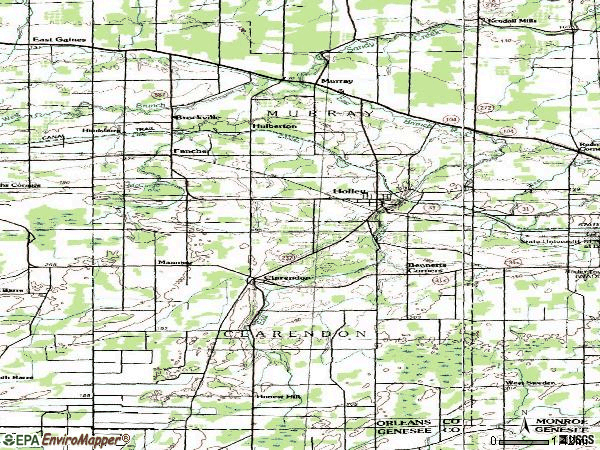 Zip code 14470 topographic map