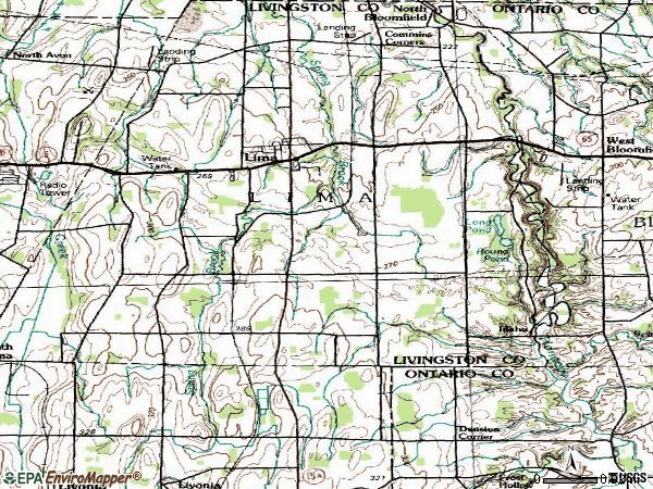 Zip code 14485 topographic map