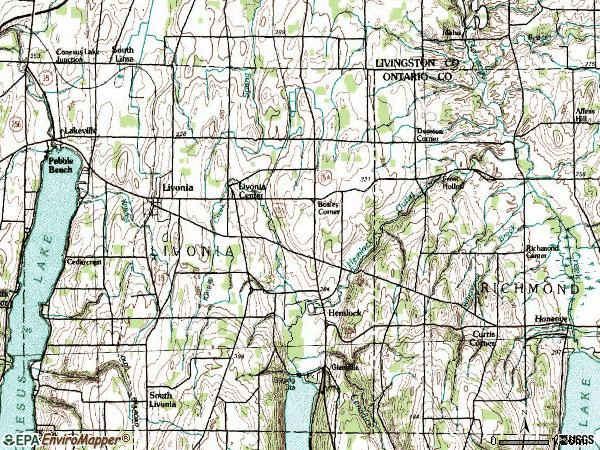 Zip code 14487 topographic map
