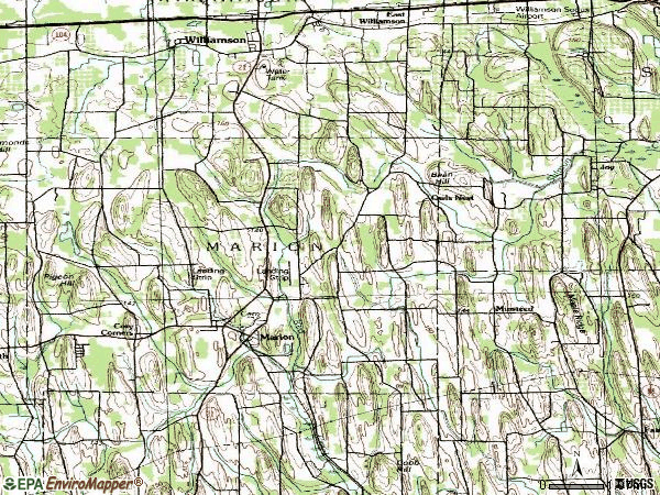Zip code 14505 topographic map