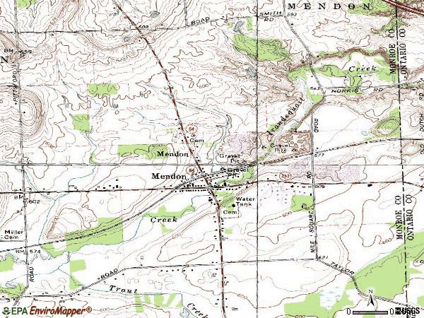 Zip code 14506 topographic map