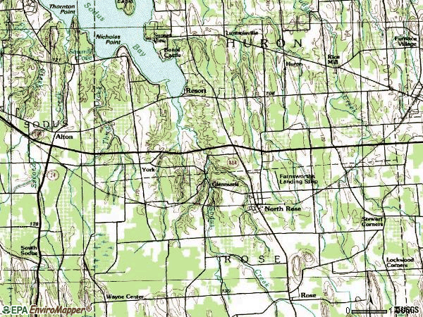 Zip code 14516 topographic map