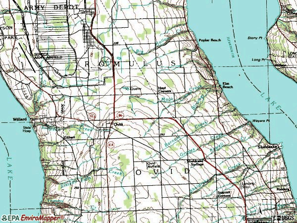 Zip code 14521 topographic map