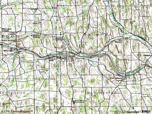 Zip code 14522 topographic map