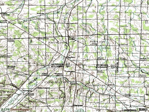 Zip code 14525 topographic map