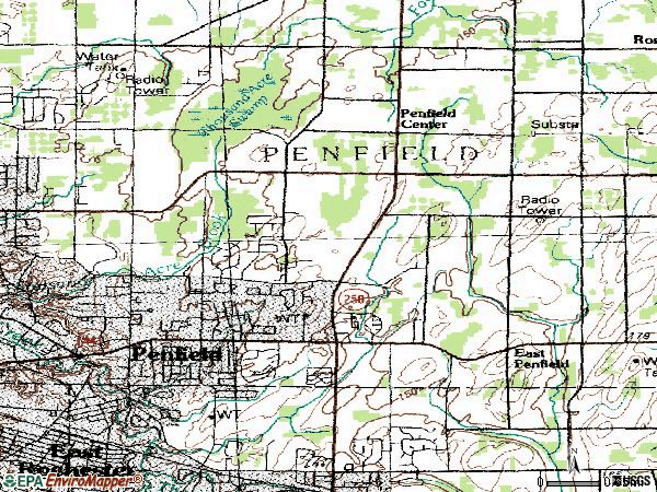 Zip code 14526 topographic map