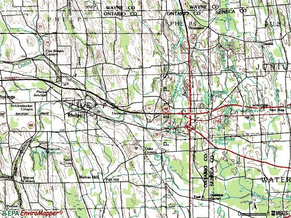 Zip code 14532 topographic map
