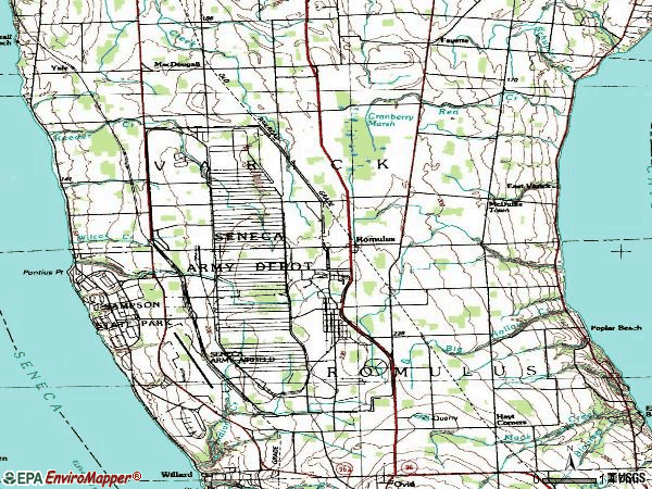Zip code 14541 topographic map