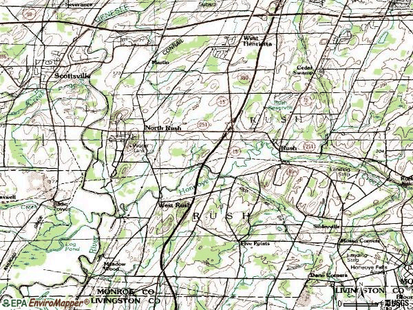 Zip code 14543 topographic map
